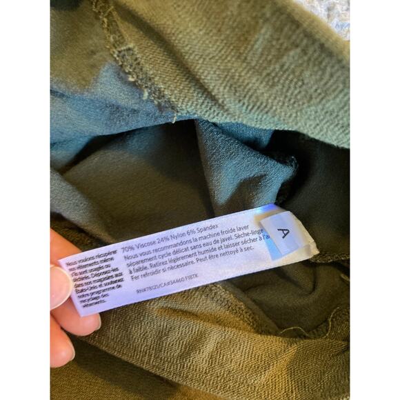 Eileen Fisher Pants Small Pull On Slim Straight Made in USA Low Rise Green - Picture 4 of 10